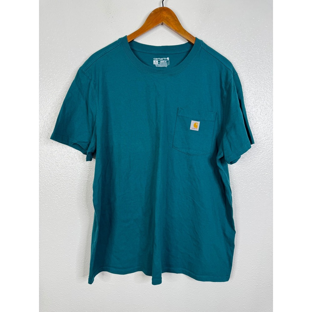 Carhartt K87-W Womens Loose Fit Pocket T-Shirt Teal Green 1X Plus Size Tee